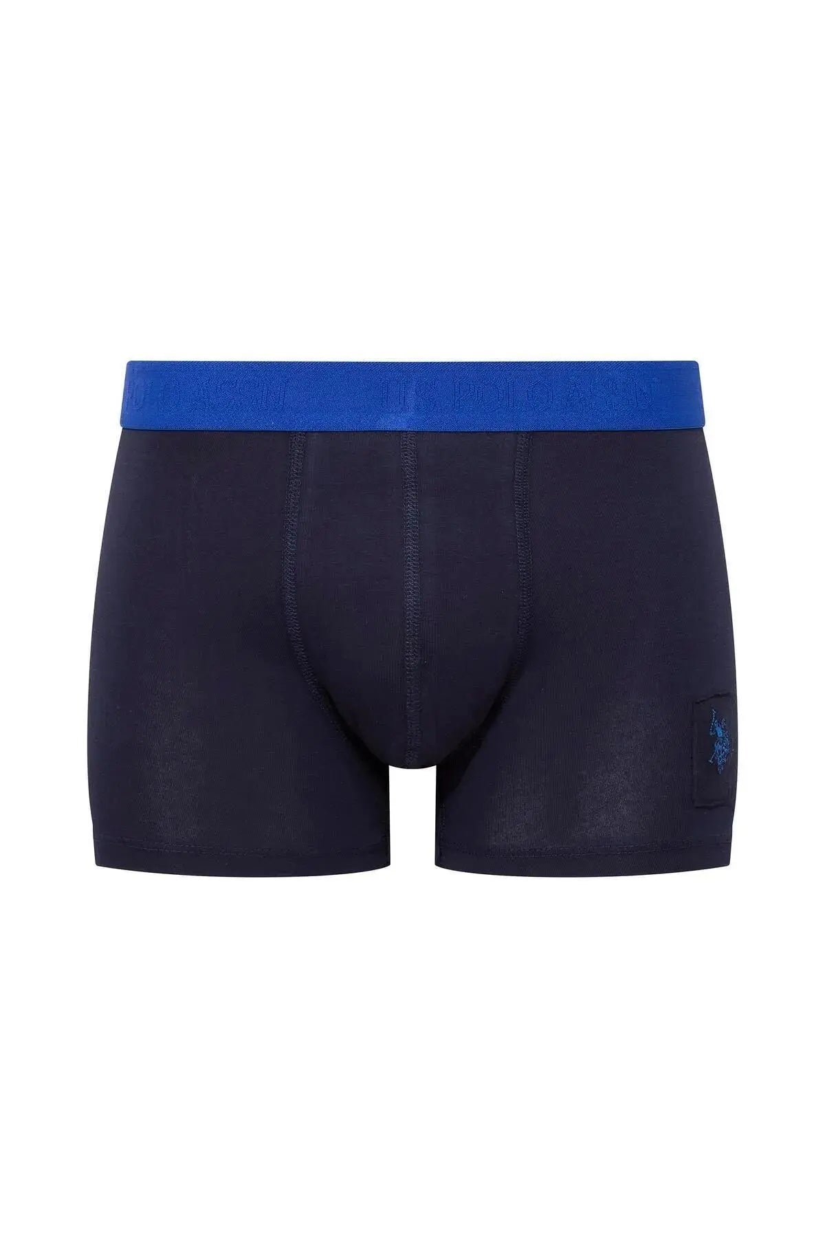 U.s Polo Assn. 80504 Erkek Pamuklu 3'lü Boxer-Lacivert&Baskılı&Saks