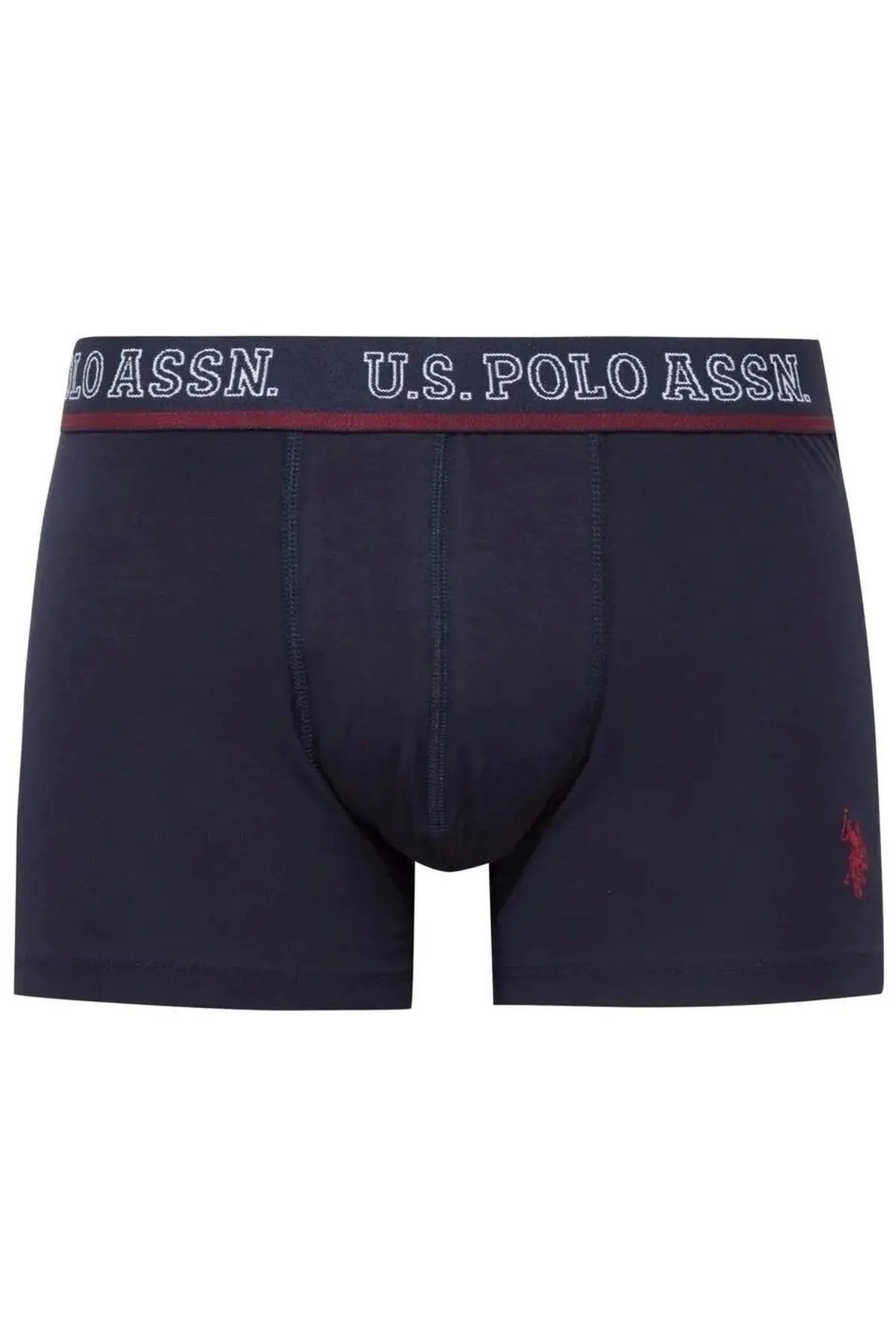 U.S. Polo Assn. Erkek Baskılı-Bordo-Lacivert Pamuklu 3'lü Boxer 80516