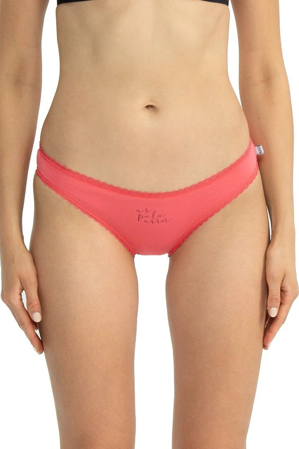 U.S. Polo Assn. Kadın Karışık Desen Pamuklu 3'lü Slip Külot-Mercan