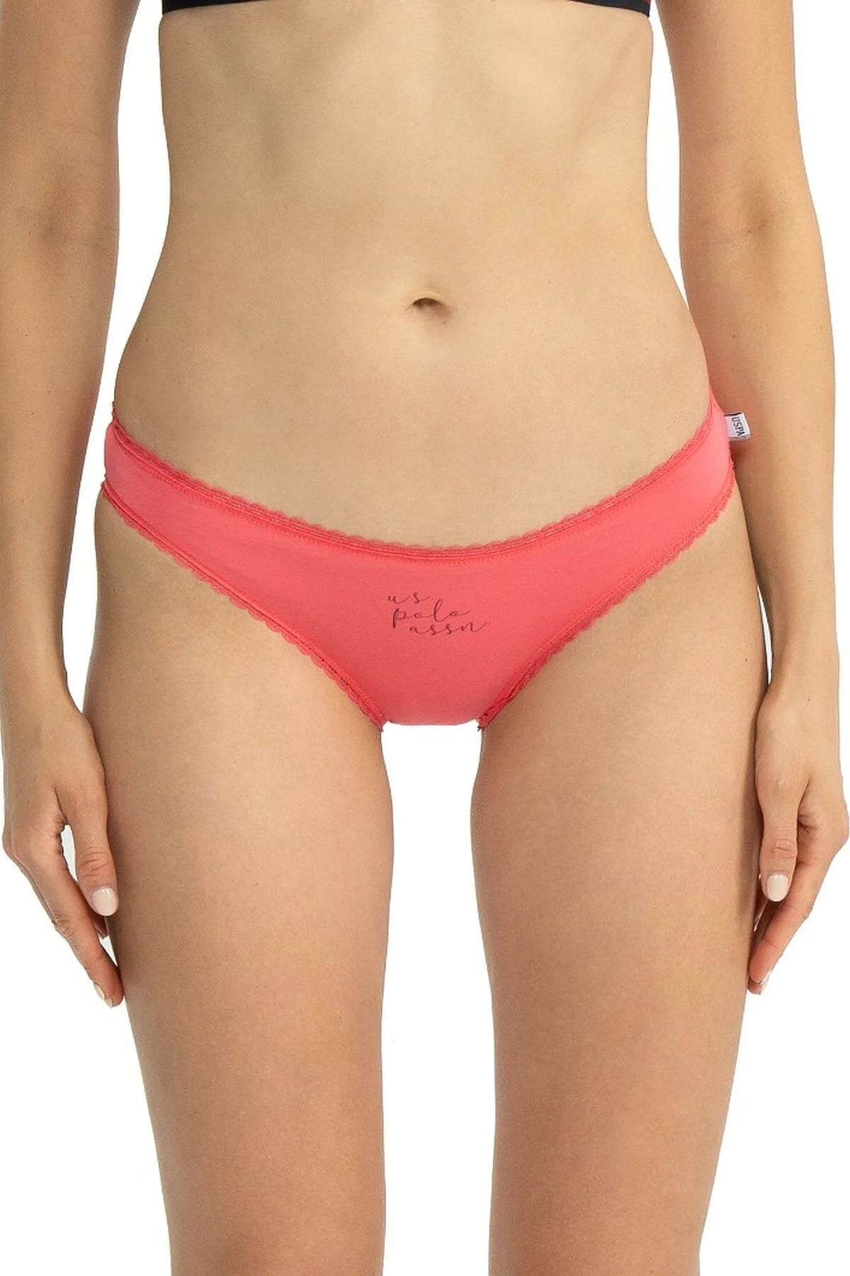 U.S. Polo Assn. Kadın Karışık Desen Pamuklu 3'lü Slip Külot-Mercan